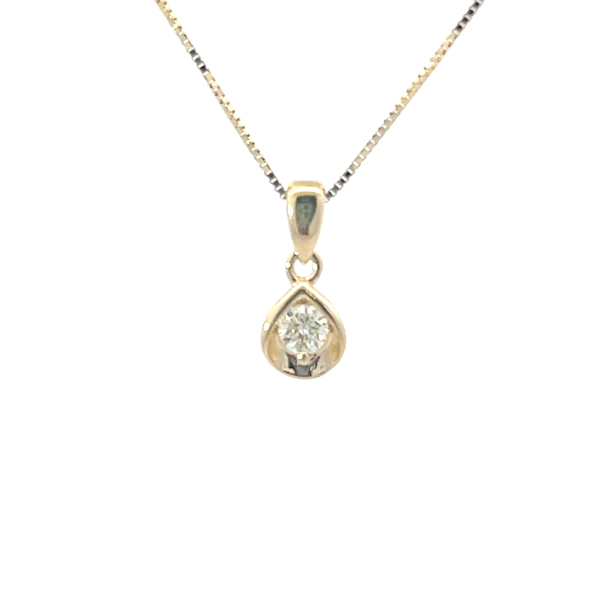 10K  Yellow Gold 0.20 cttw Canadian Diamond Solitaire Necklace, 18&quot;