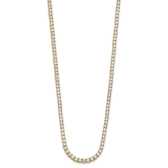 14K Yellow Gold 10.00cttw Lab Grown Diamond Tennis Style Necklace - 16”