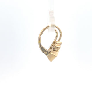 10K Yellow Gold Created Alexandrite and Diamond Lever Back Earrings