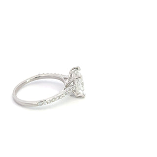 14K White Gold 2.33Cttw Lab Grown Princess Cut Diamond Engagement Ring