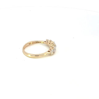 Anillo de diamantes en oro amarillo de 14 quilates - talla 6,5