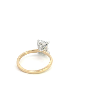 14K Yellow and White Gold 2.04cttw Radiant Lab Grown Diamond Engagement Ring