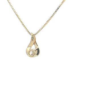 Colgante de diamantes canadienses de 0,25 quilates en oro amarillo de 14 quilates, 18"
