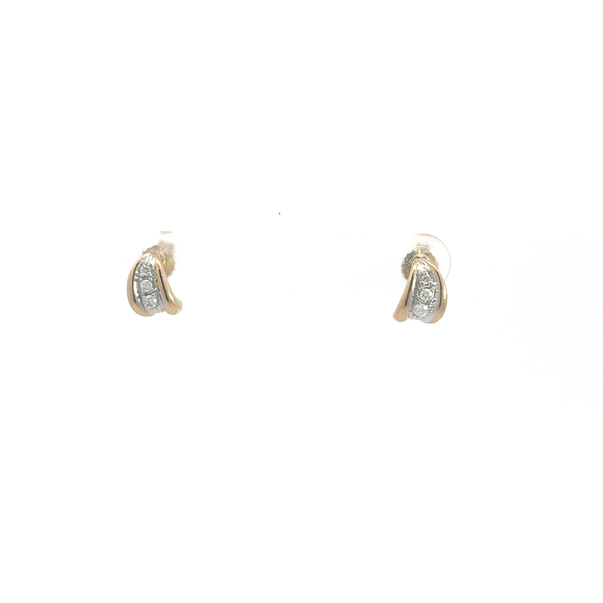 10K Yellow Gold 0.10cttw Diamond Earrings