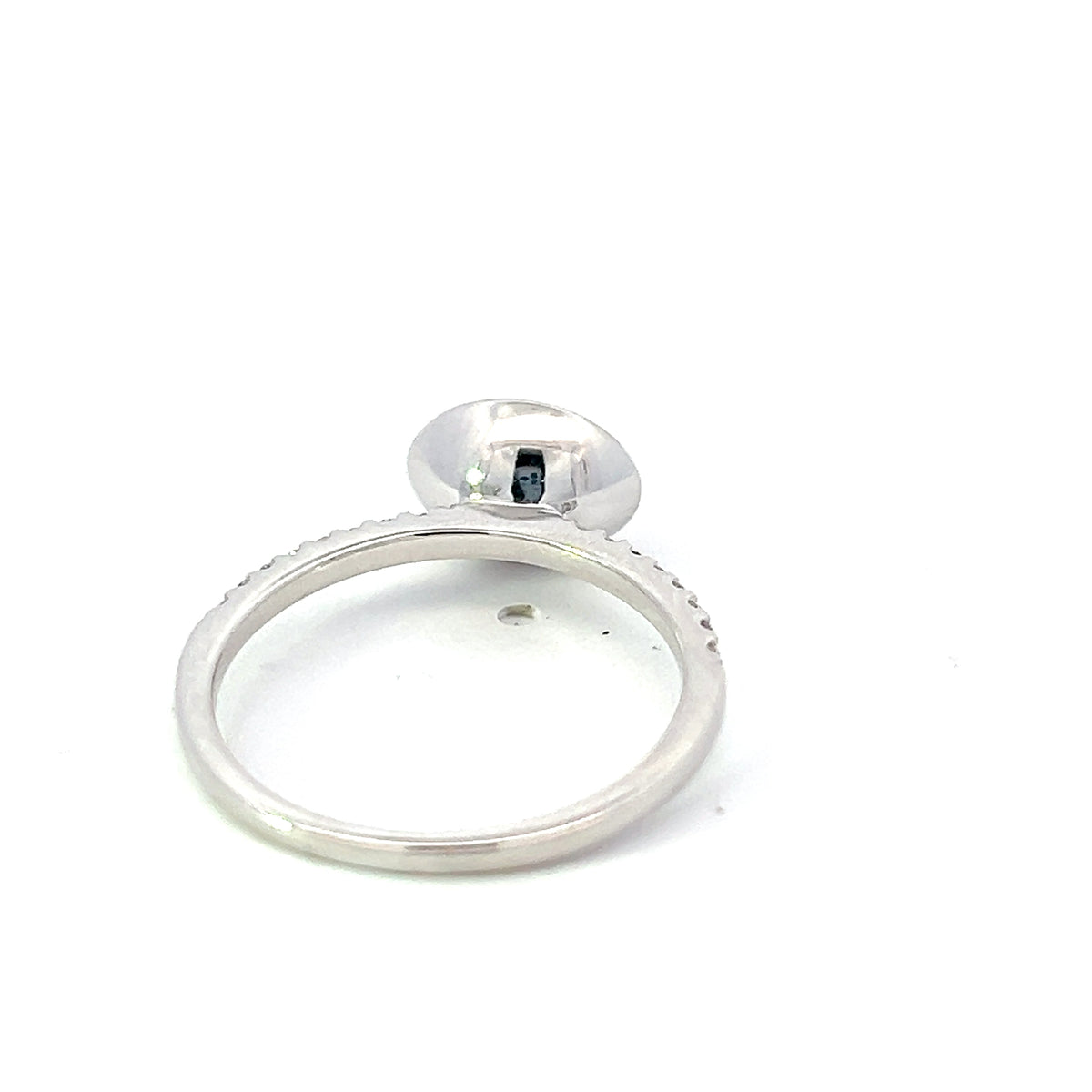 14K White Gold Peridot and Diamond Ring - Size 7