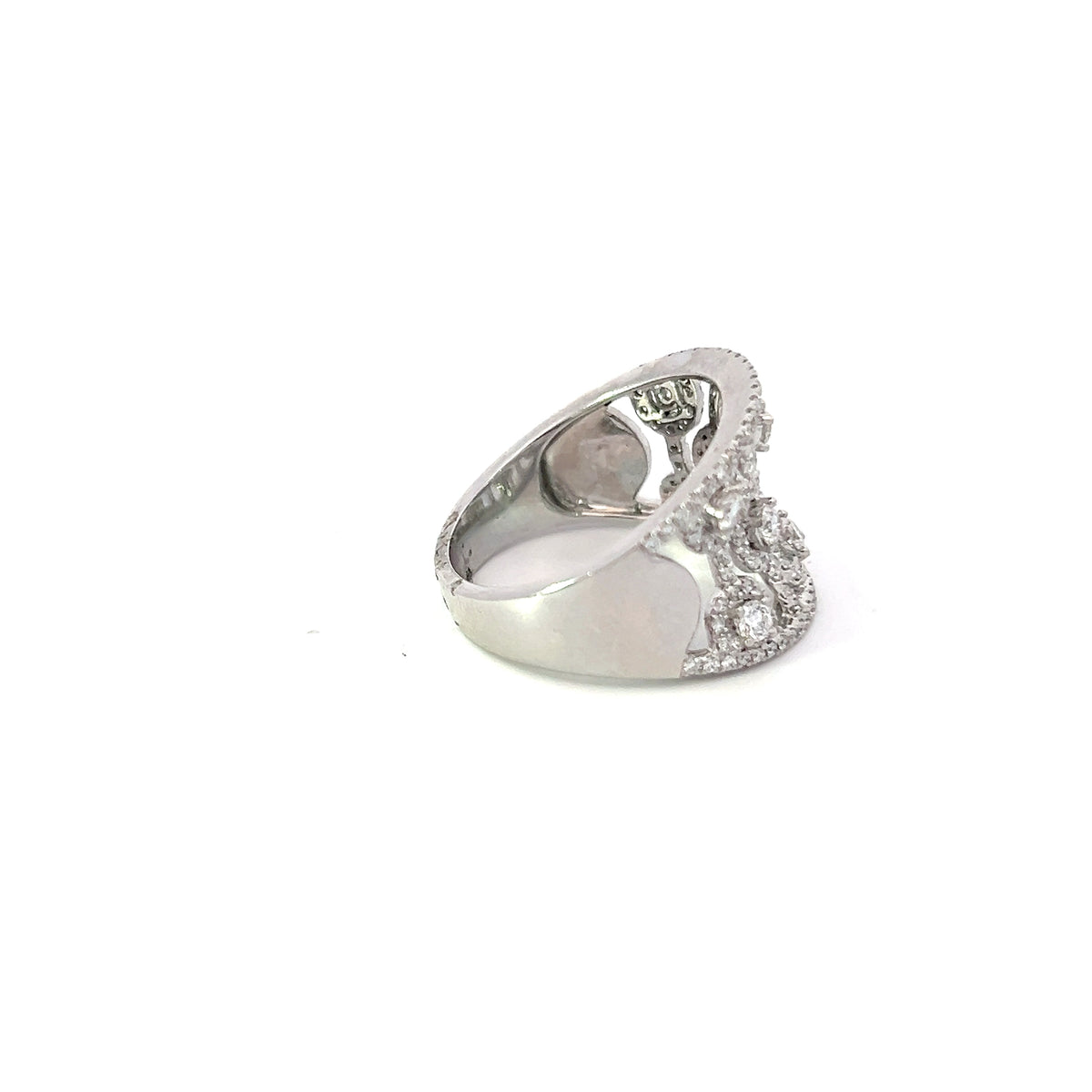 Anillo de diamantes en oro blanco de 14 quilates - talla 6,5