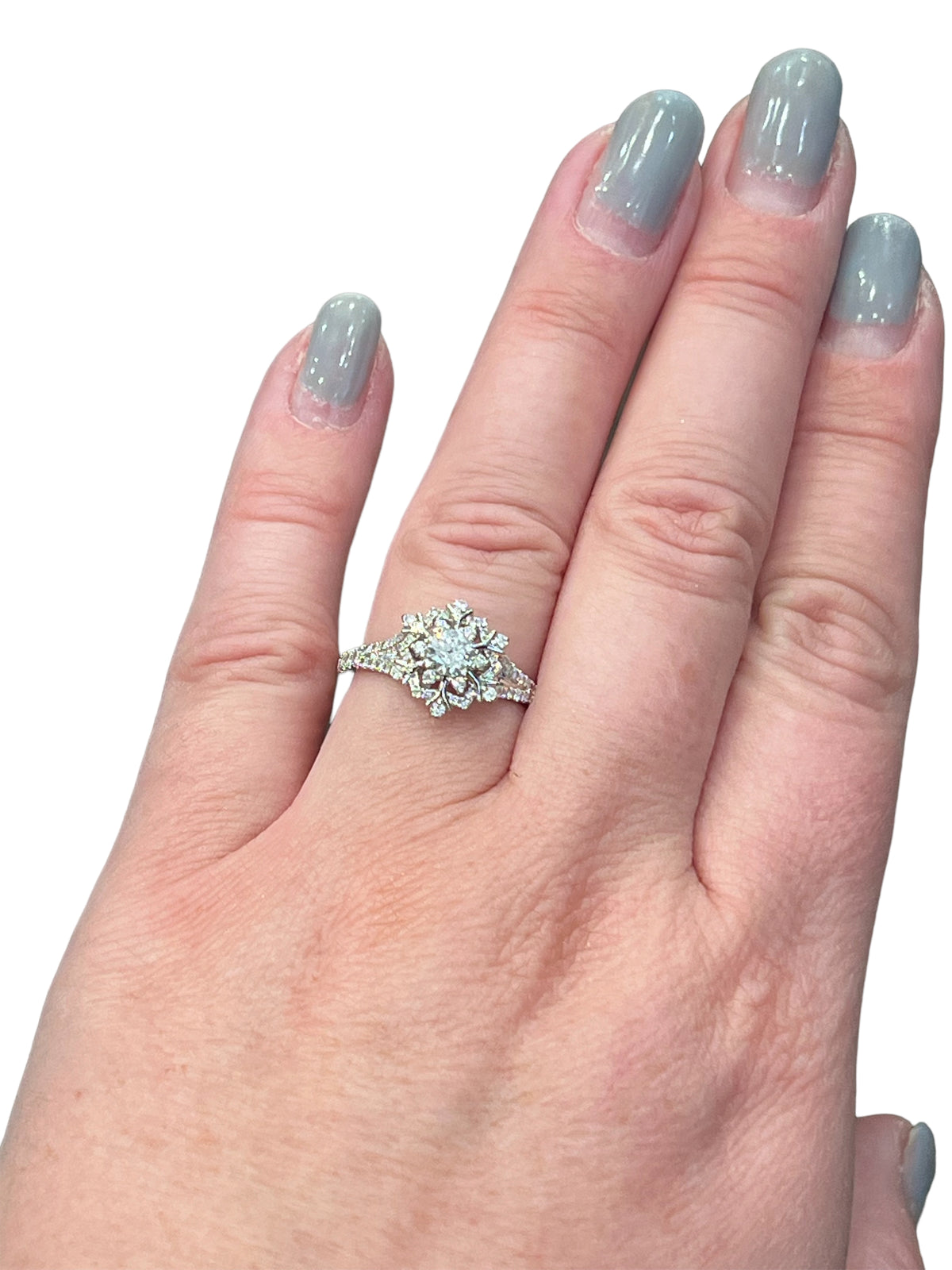 Previously Loved - Enchanted Disney Elsa 0.63 CT. T.W. Diamond Snowflake Engagement Ring in 14K White Gold