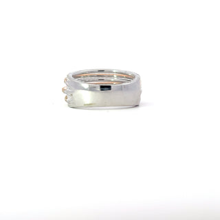 Anillo de diamantes en oro blanco y rosa de 14 quilates - talla 6,5