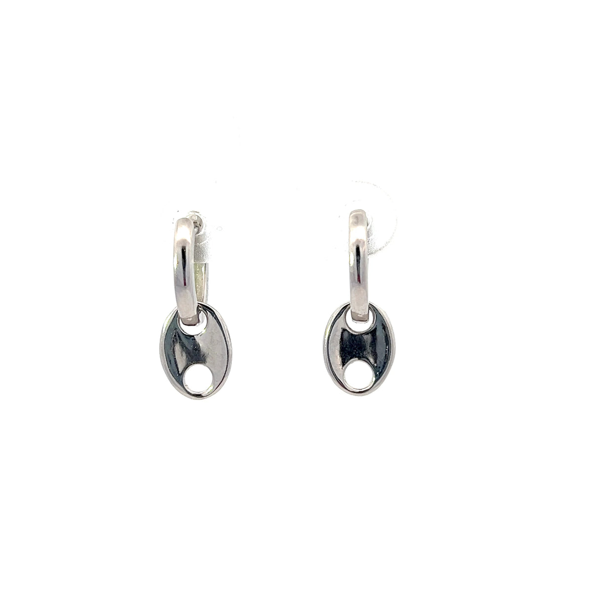 925 Sterling Silver Huggies with Dangling Marina