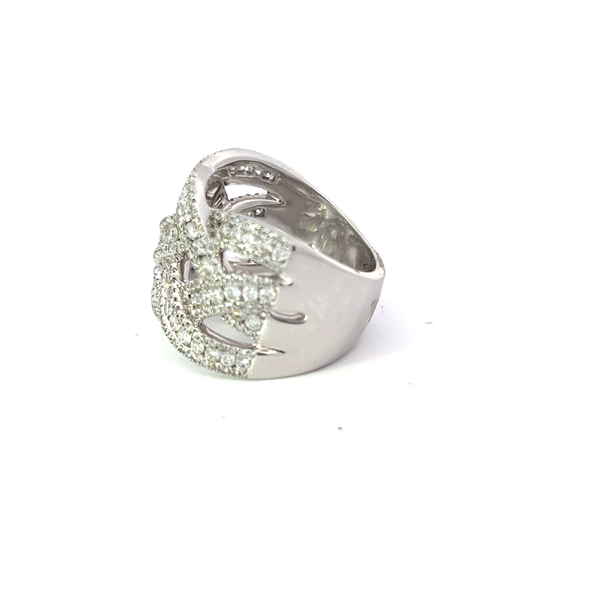 Anillo de diamantes en oro blanco de 14 quilates - talla 6,5