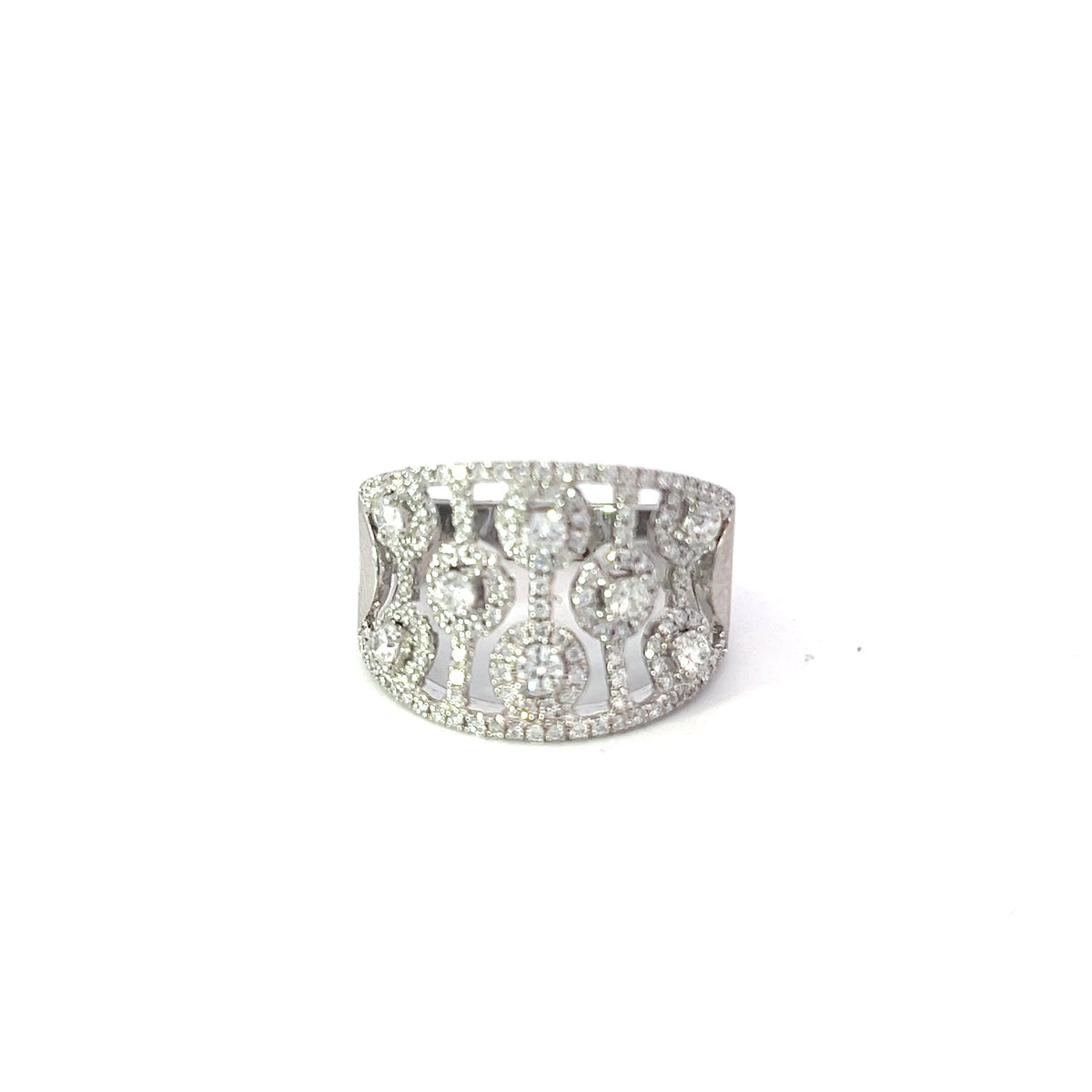 Anillo de diamantes en oro blanco de 14 quilates - talla 6,5