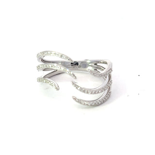 Anillo de diamantes en oro blanco de 14 quilates - talla 6,5