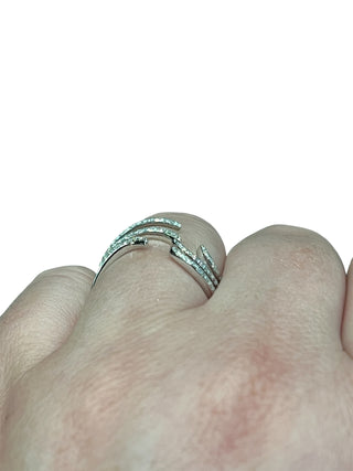 Anillo de diamantes en oro blanco de 14 quilates - talla 6,5