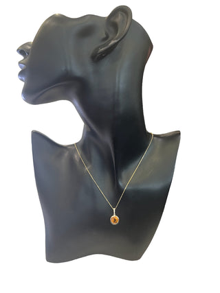 Colgante de oro amarillo de 14 quilates con citrino de 2,28 quilates y diamante de 0,16 quilates, 18"