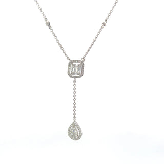 Collar de diamantes de 0,65 quilates en oro blanco de 14 quilates, 18"