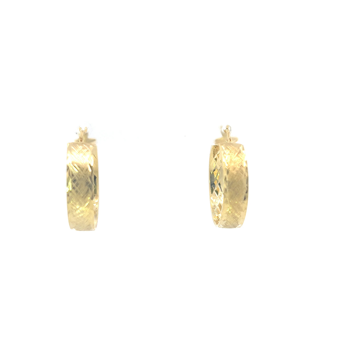 Pendientes de oro amarillo de 10 quilates con circonita cúbica de 15 mm