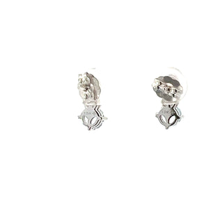 Pendientes de oro blanco de 10 quilates con diamantes y aguamarina