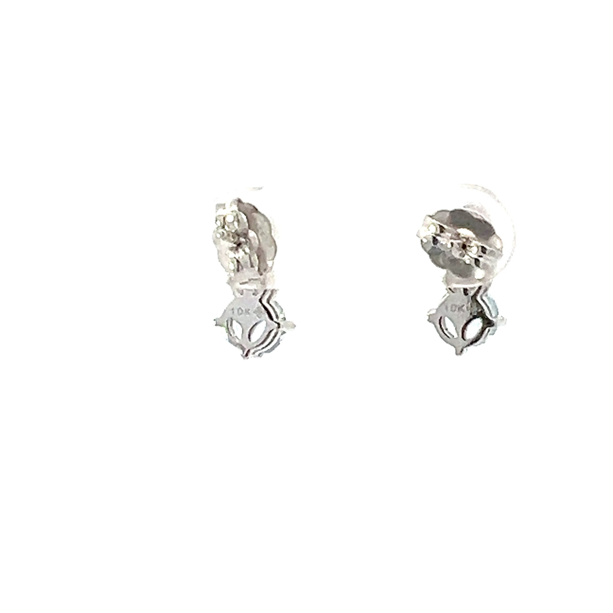 10K White Gold Diamond and Aquamarine Earrings