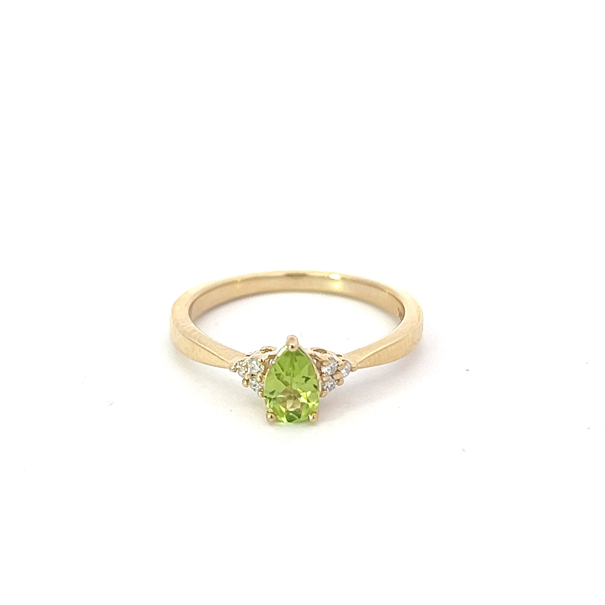 10K Yellow Gold Peridot and Diamond Ring