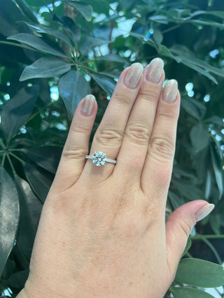 14K White Gold 2.31cttw Lab Grown Round Diamond Engagement Ring