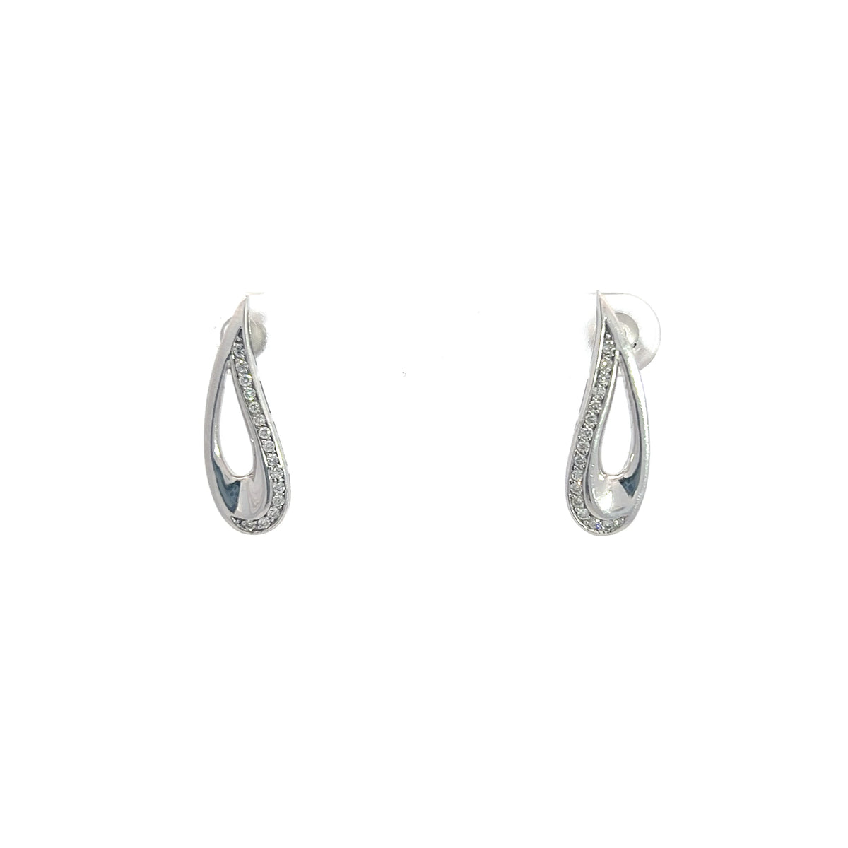 10K White Gold 0.20cttw Diamond Earrings