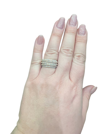 Anillo de diamantes en oro blanco y rosa de 14 quilates - talla 6,5