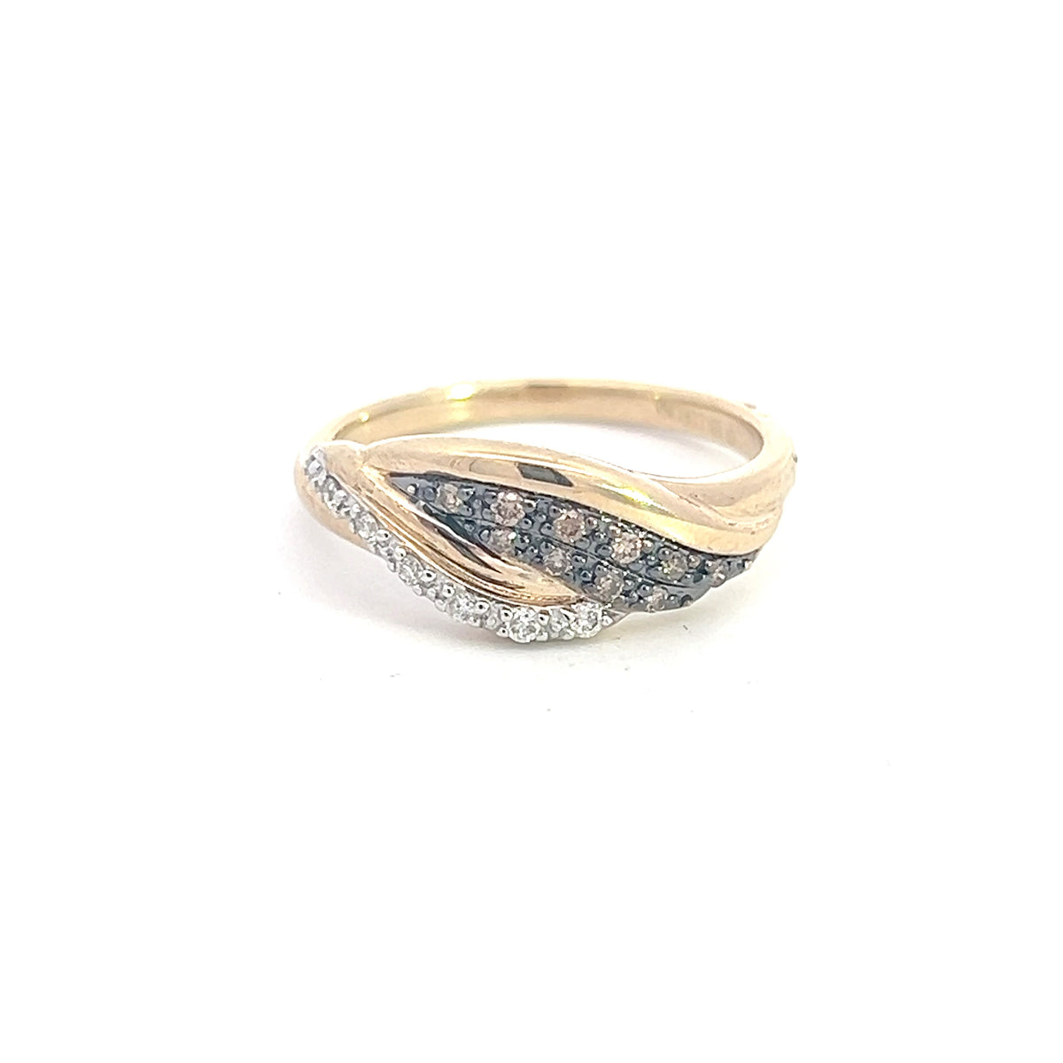 10K Yellow Gold 0.152cttw Brown Diamond Ring