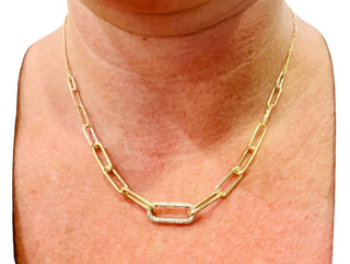 Collar de diamantes de 0,82 quilates en oro amarillo de 10 quilates - 18"