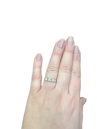 Anillo de diamantes en oro amarillo de 14 quilates - talla 6,5