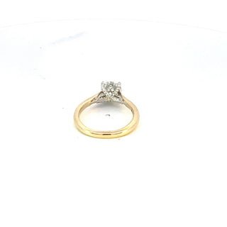 Anillo de oro amarillo de 14 quilates con diamantes de talla brillante redondos cultivados en laboratorio de 1,65 quilates