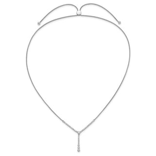 Collar Bolo estilo tenis con diamantes cultivados en laboratorio de 14 kw y 1,00 quilates - Ajustable hasta 20"