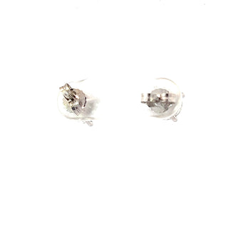 Pendientes estilo conjunto de garra solitario con diamantes de talla brillante redondos cultivados en laboratorio de oro blanco de 14 quilates