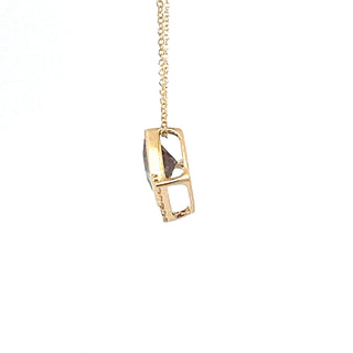 10K Yellow Gold Created Alexandrite and Diamond Necklace - 18 Inches