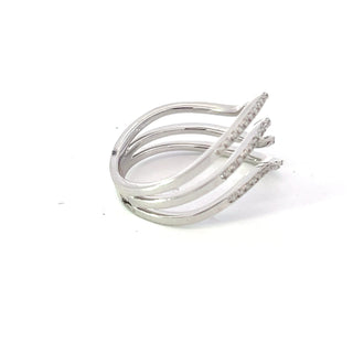 Anillo de diamantes en oro blanco de 14 quilates - talla 6,5