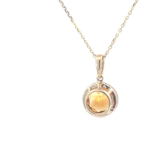 Colgante de oro amarillo de 14 quilates con citrino de 2,28 quilates y diamante de 0,16 quilates, 18"