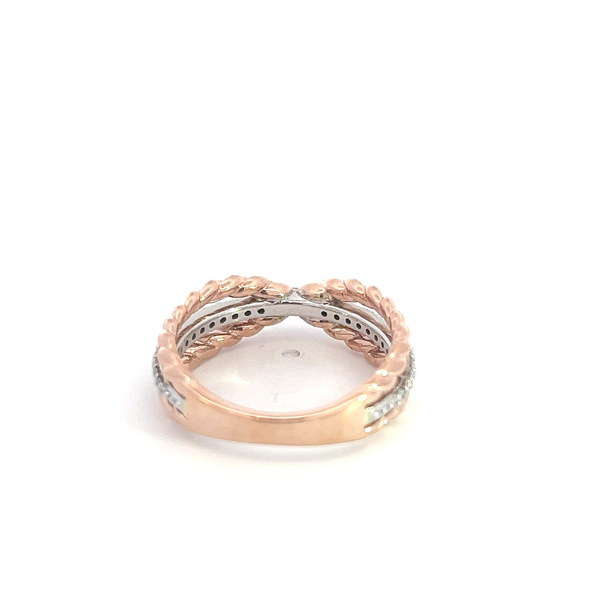 10K White &amp; Rose Gold 0.20cttw Diamond Ring