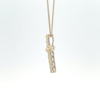 Colgante de cruz de diamantes de 0,25 quilates en oro amarillo de 10 quilates, 18"