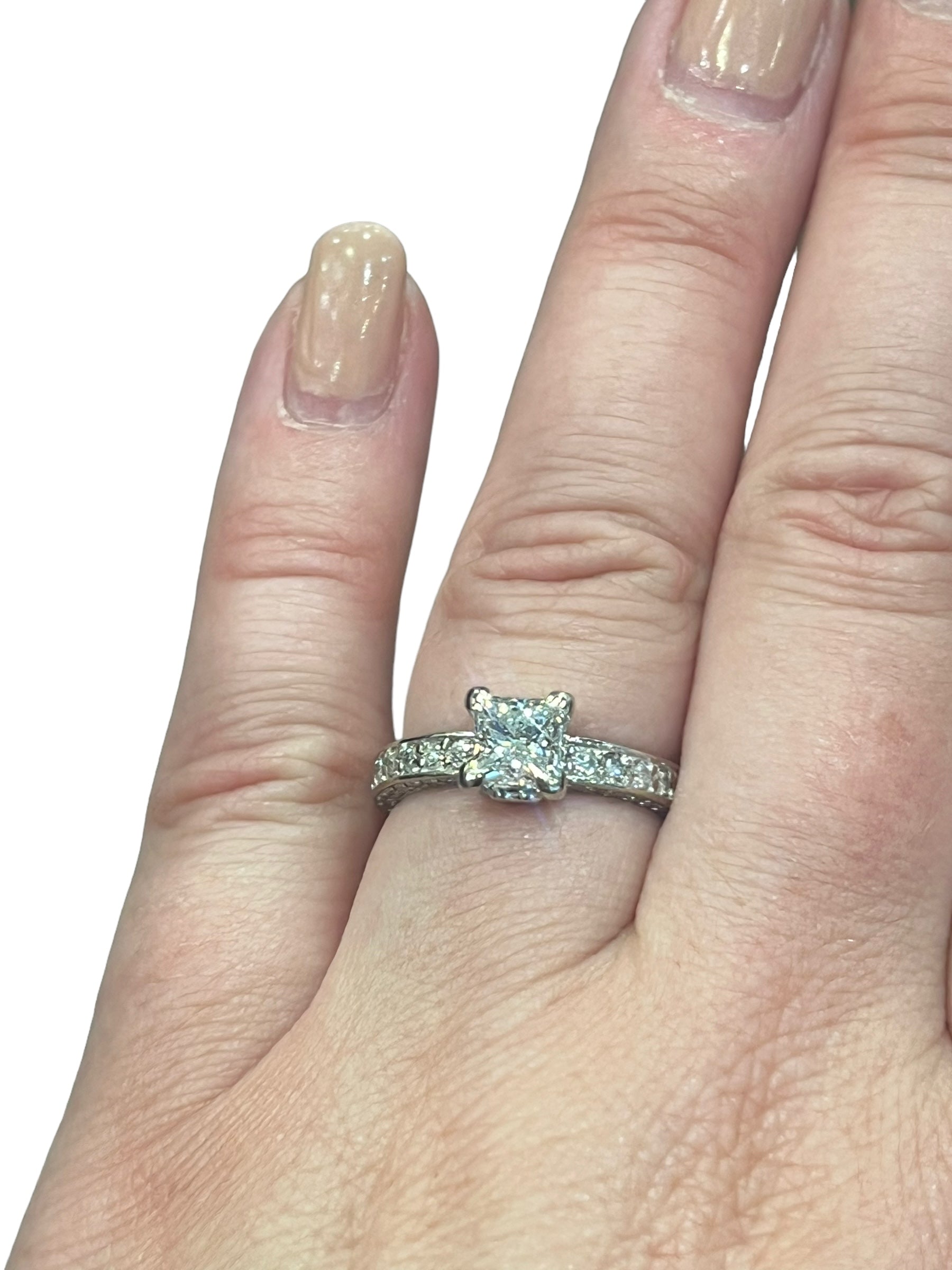 Previously Loved - 2.24cttw Princess Cut Diamond Engagement Ring Set - 4.5