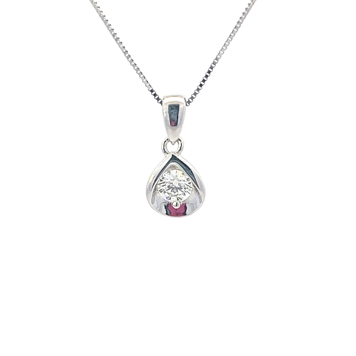 10K White Gold 0.20 cttw Canadian Diamond Solitaire Necklace, 18&quot;