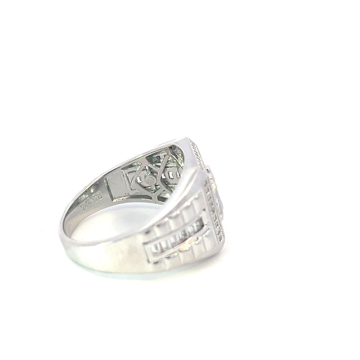 Argent Silver and Cubic Zirconia Horses Head Mens Ring
