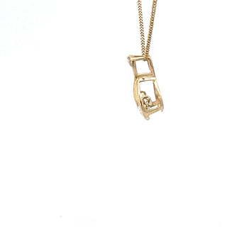 10K Yellow Gold Opal and Diamond Pendant