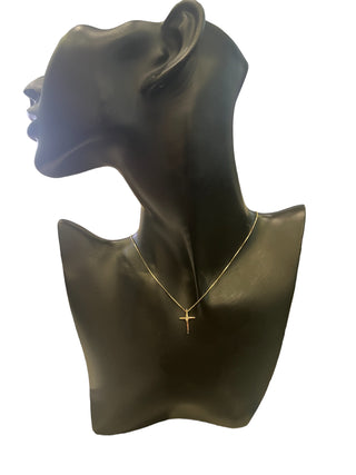 Colgante de cruz de diamantes de 0,015 quilates en oro amarillo de 10 quilates, 18"
