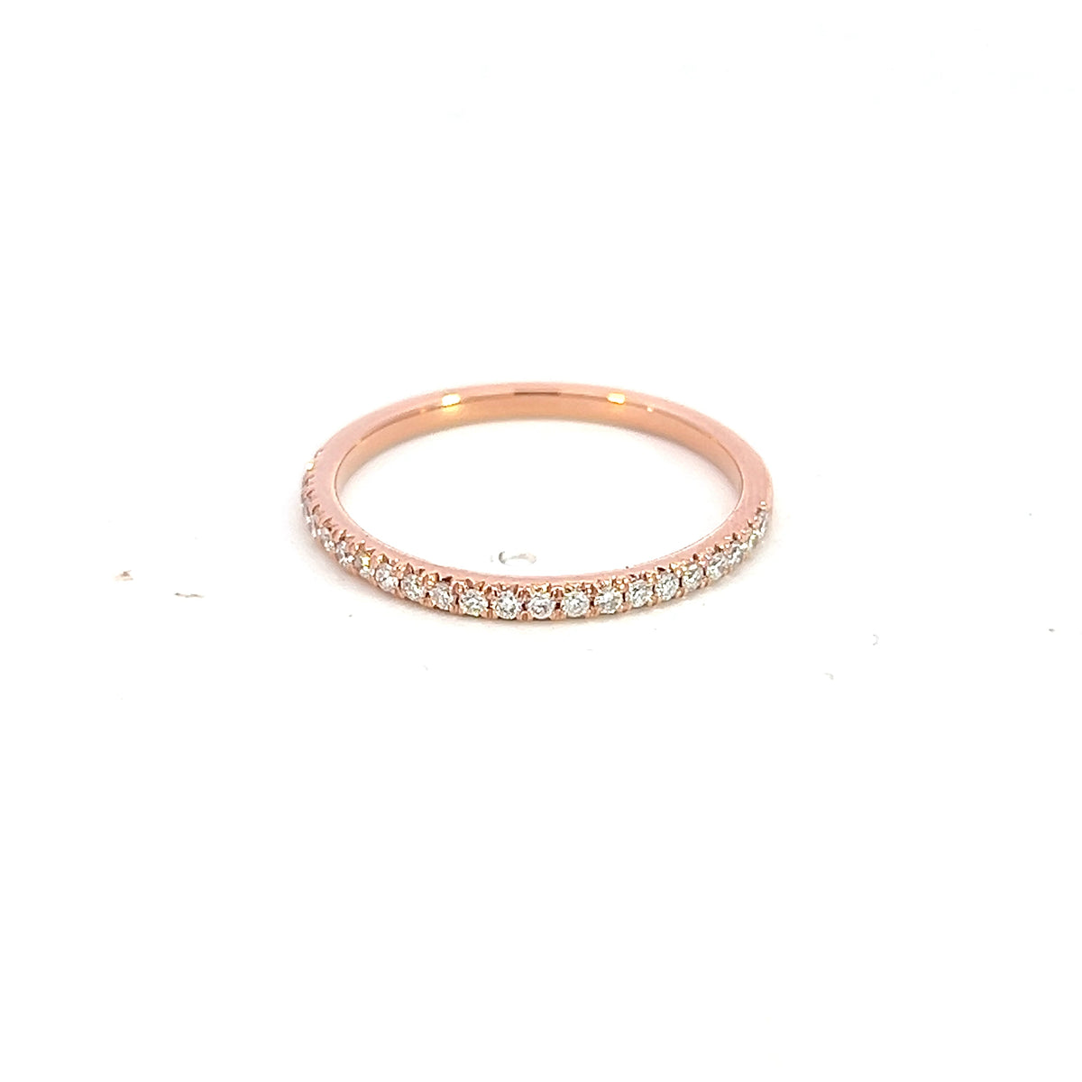 10K Rose Gold 0.15cttw Diamond Pave Ring, size 6.75