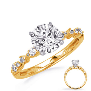 14K 2 Tone Round Brilliant Cut Diamond Ring