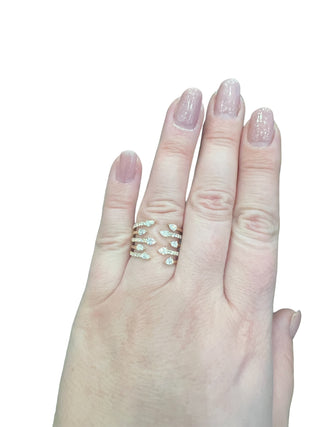 Anillo de diamantes en oro amarillo de 14 quilates - talla 6,5