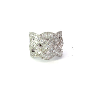 Anillo de diamantes en oro blanco de 14 quilates - talla 6,5