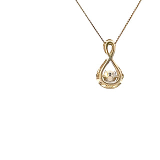10K Yellow Gold Opal and Diamond Pendant