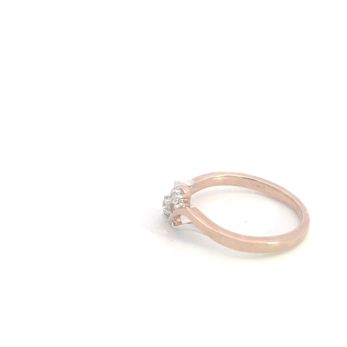 10K White &amp; Rose Gold 0.06cttw Diamond Ring