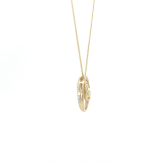 10K Yellow Gold 0.10cttw Diamond Pendant, 18"