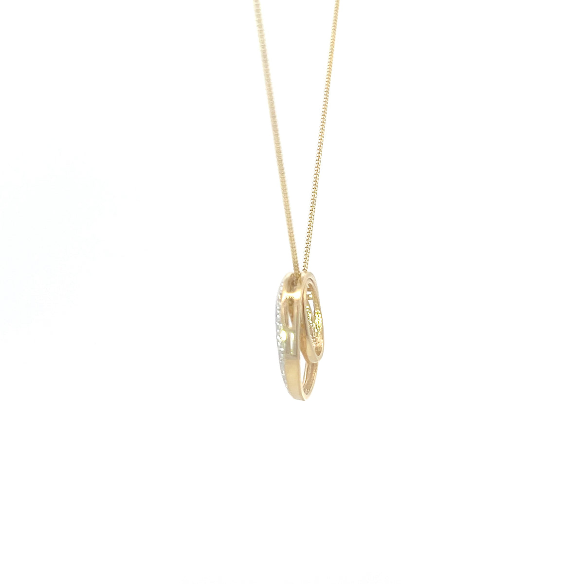 10K Yellow Gold 0.10cttw Diamond Pendant, 18&quot;